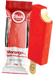 Paleta de Morango com Leite Condensado